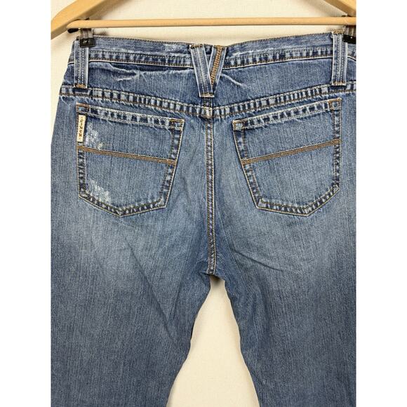 Cinch Men's Denim Jeans Sz 33x36 (34) Distressed Grunge Work Cowboy Straight Leg - Picture 15 of 16